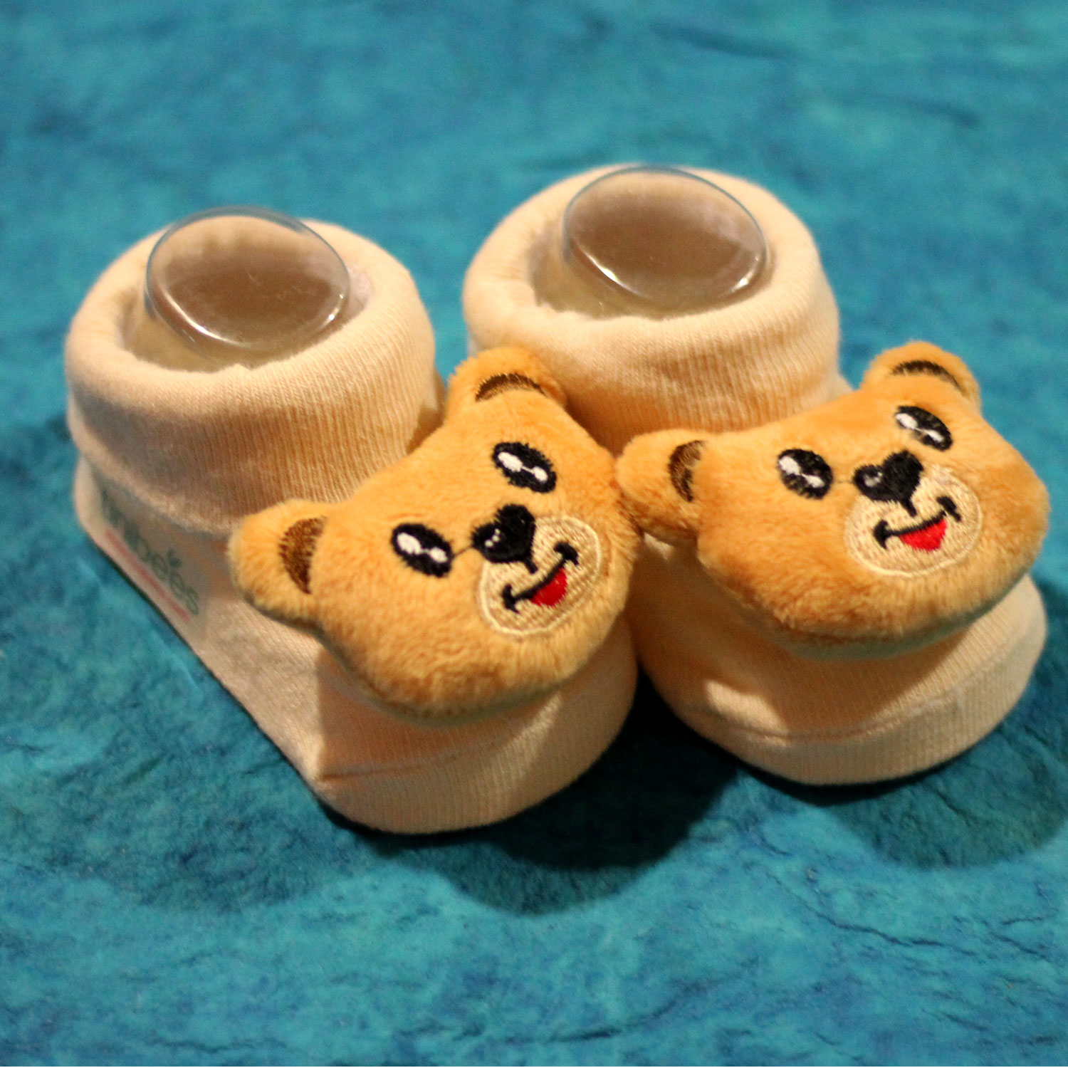 Tinibees  newborn booties socks shoes - brown bear face