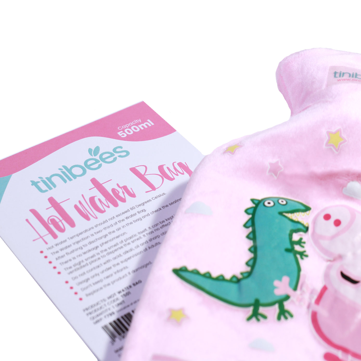 Tinibees  baby hot water bag - with a fleece cover and compact size